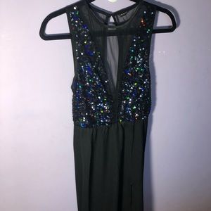Black Mesh V Neck Sequin Prom Dress Forever 21